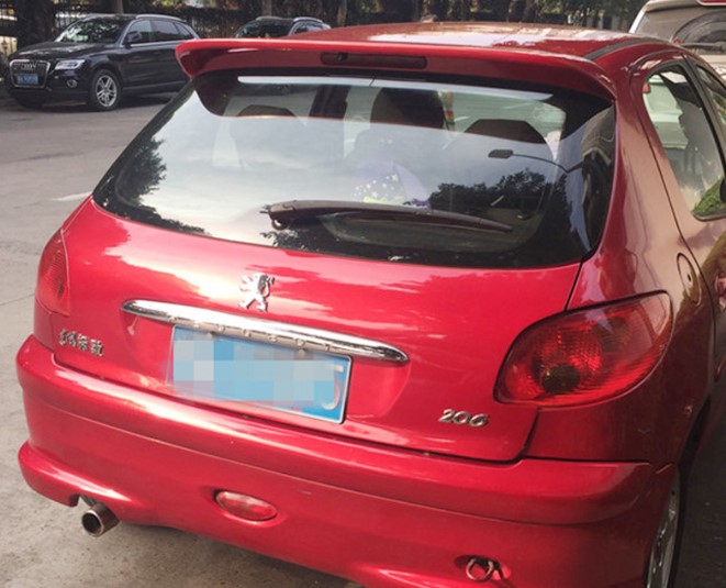 

For Peugeot 206 Spoiler 2006-2013 Peugeot 206 Spoiler WXK ABS plastic Material Car Rear Wing Color Rear Spoiler