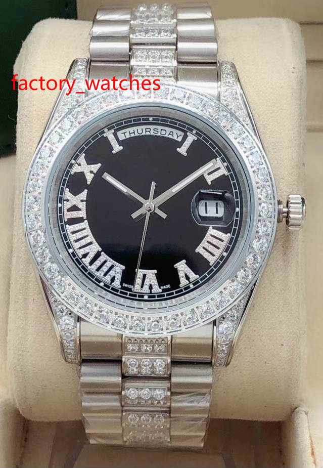 

Top Quality diamond automatic luxury watch perpetual Self-wind 41MM mens automatic Wristwatches silver stainles steel Roman number dial, Slivery;brown