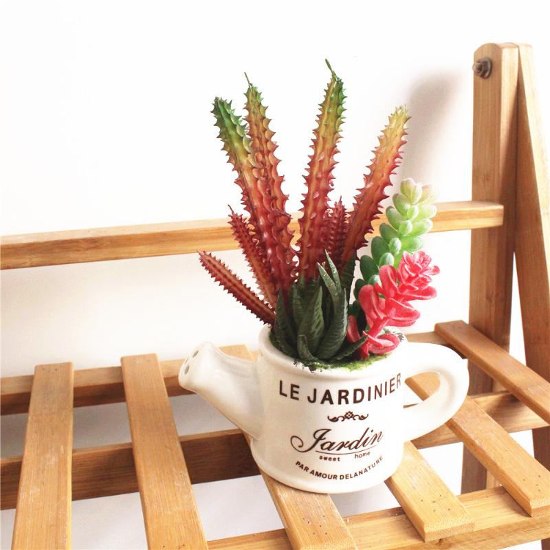 

Cute Ornamental Decor Greenery Potted Plants Artificial Succulent Bonsai Cactus