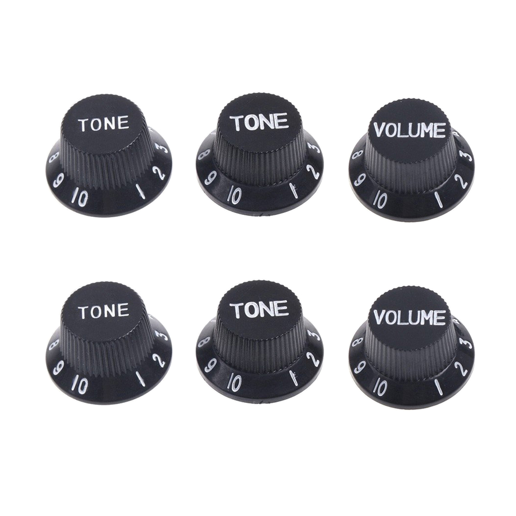 

6pcs Black Volume Tone Control Knobs For Electric Guitar