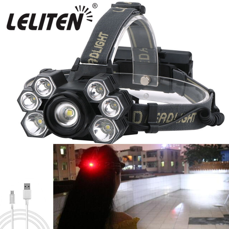 

USB Rechargeable 7 LED Zoom Headlamp Fishing headlight Lighting Camping head lamp torch