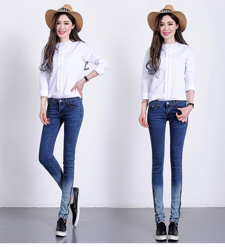 

The Blue The New Han Edition Students Cultivate One'S Morality Show Thin Foot Pencil Pants