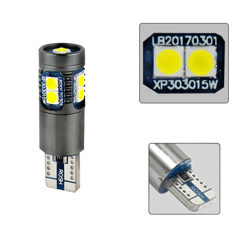 

4PCS Car Styling Car Auto LED T10 Canbus 194 W5W 9SMD 3030 LED Light Bulb No Error Light Parking T10 Side, As pic