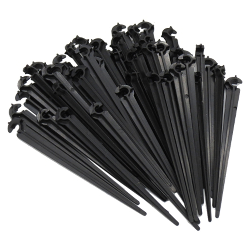 

200PCS 1/4 Inch C Type Hook Fixed Bracket Rod for 4 / 7mm Hose Drip Irrigation Accessories Greenhouse, Black