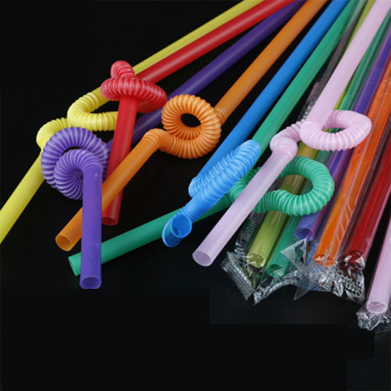 

Disposable Folding Plastic Straw Creative Art Straw DIY Color Independent Packaging Juice Milk Tea Drink Straw 100 Pcs 57