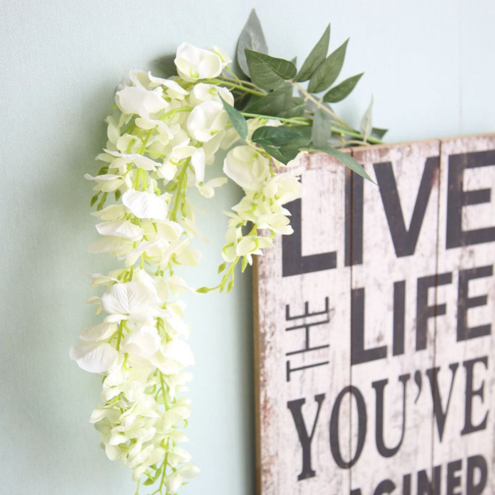 

Artificial Flowers Silk Wisteria Cheap Fake Flowers Garden Hanging Flower Plant Vine for Wreath for Home Wedding Decoration, Purple
