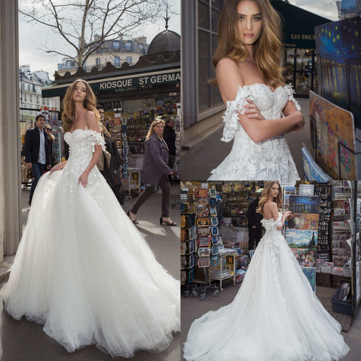 

2019 Bohemian Wedding Dresses Off The Shoulder A Line Lace Appliqued Boho Wedding Dress Beads Sweep Train Plus Size Beach Bridal Gowns, Dark navy