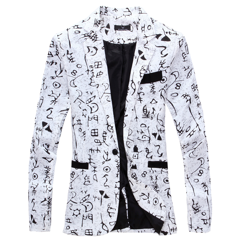 

2019 Linen Men Clothing Luxury Mens Blazer print Jacket Stylish Fancy floral Males Suits Blazers, Green