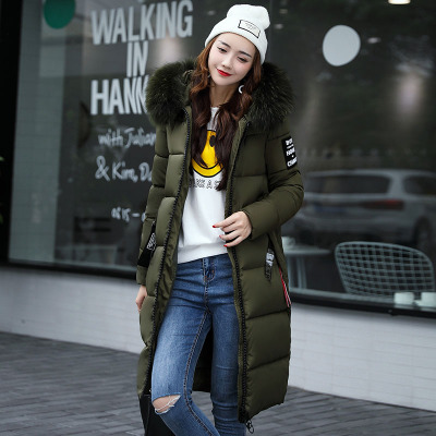 

Winter Wadded jacket Long Parka 2020 New Thick Hooded Cotton Padded Coats Women Faux Fur outwear BasicTops LX989, Black