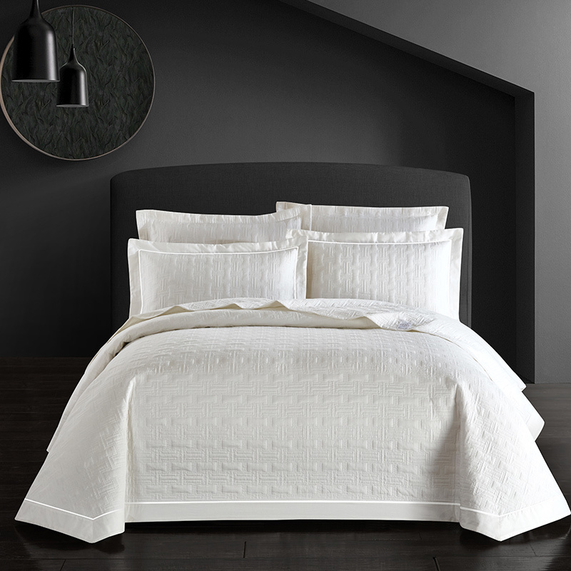 

100%Cotton Quile Bedspread Bed cover set Bedding set White Grey Mattress Cover Bed couette couvre lit dekbed