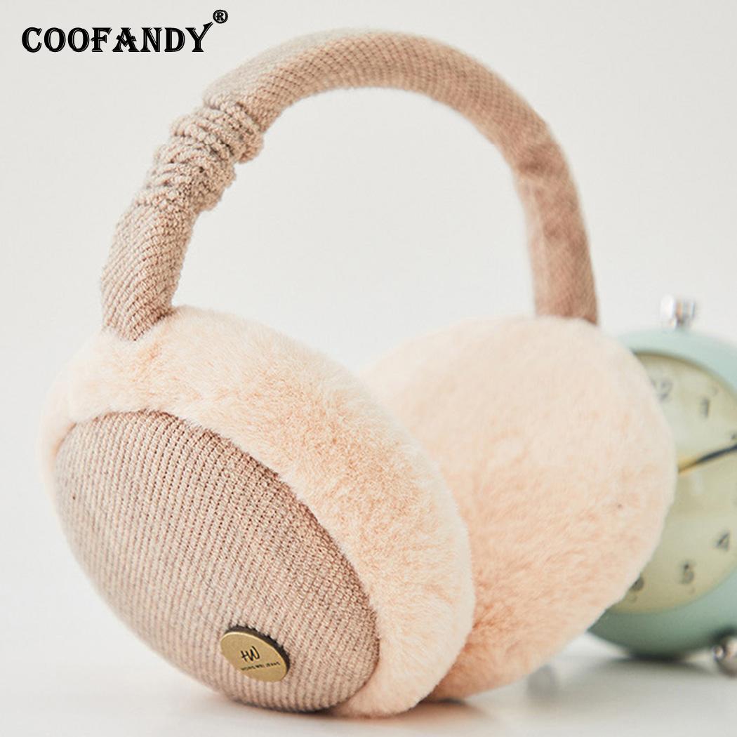 Merry Christmas Snowflake Snowman Winter Earmuffs Ear Warmers Faux Fur Foldable Plush Outdoor Gift