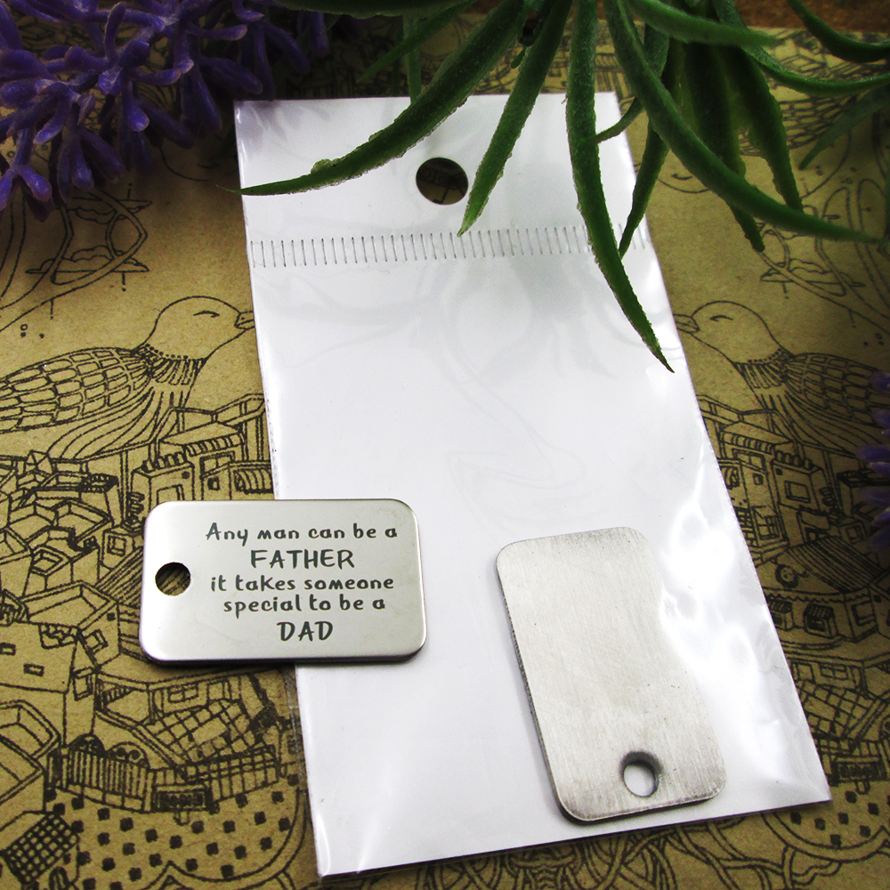 

40pcs--"any man can be a father it takes"stainless steel charms more style for choosing DIY Charms pendants for necklace