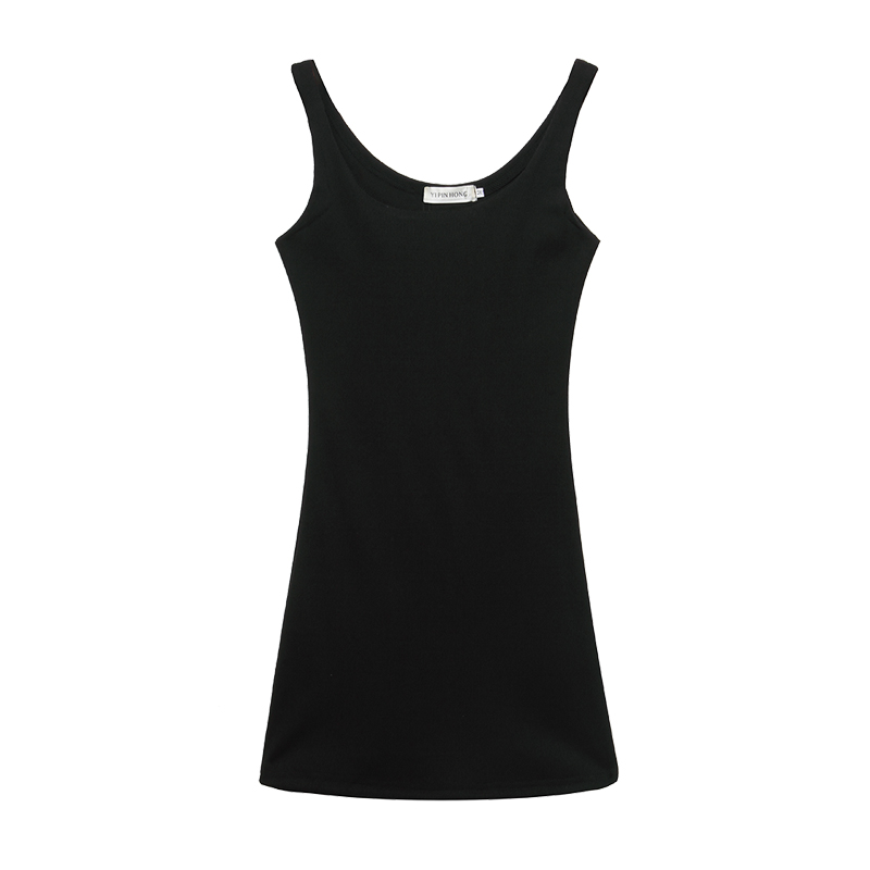 

C2408 2019 new summer women fashion simple sleeveless slim sexy Package buttocks dress cheap wholesale, Black