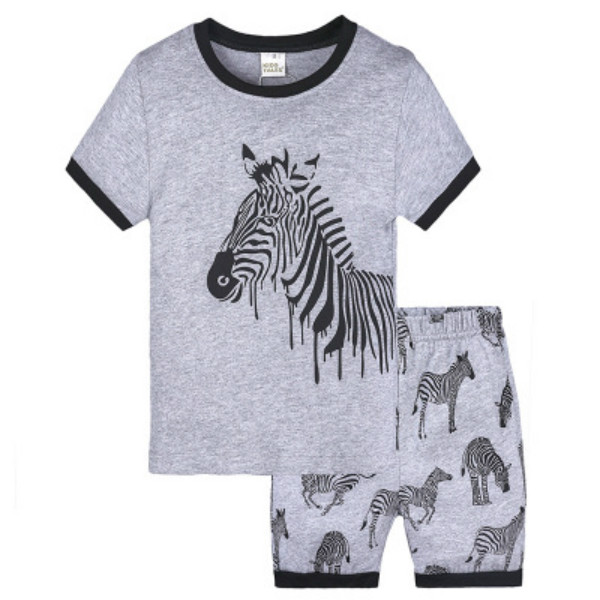 

Kids Fashion Pajamas Boys Girls Summer Casual Sleeping Wear Children Trend Animal Striped Printed Cartoon Two Pieces Pajamas Sets 2020, 8304n