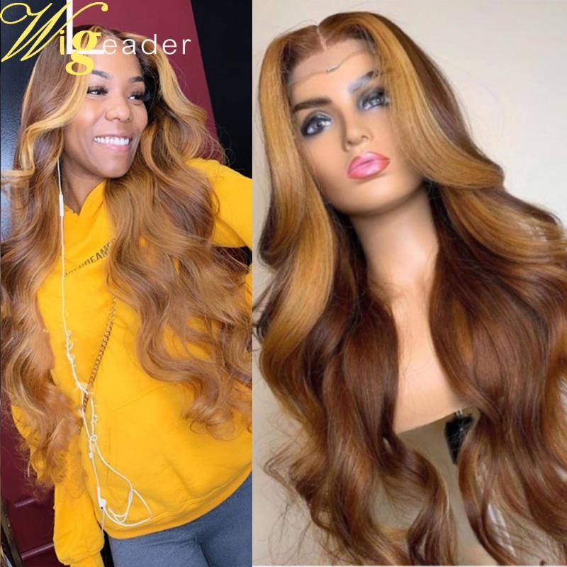 

Honey Blonde Front Highlight Human Hair Lace Front Wigs 180% Lace Frontal Wigs Human Hair with Baby, 13x4 lace front wig