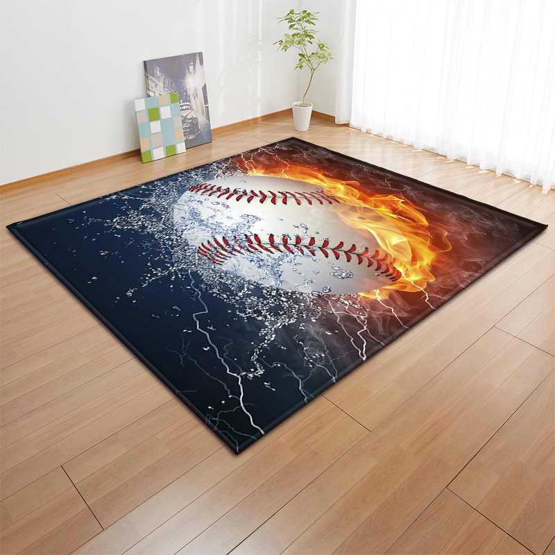 

3D Sports Balls Carpet Children Room Decoration Area Rugs Basball Soccer Play Mat Boys Birthday Gift Living Room Rugs Carpets, No-4