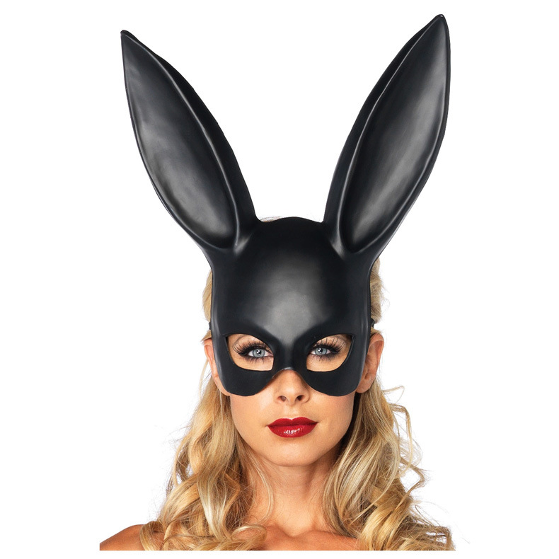 

Black Sexy Rabbit Ear Mask Women Girl White Cute Bunny Long Ears Bondage Mask Halloween Masquerade Party Cosplay Costume Prop DBC VT0942