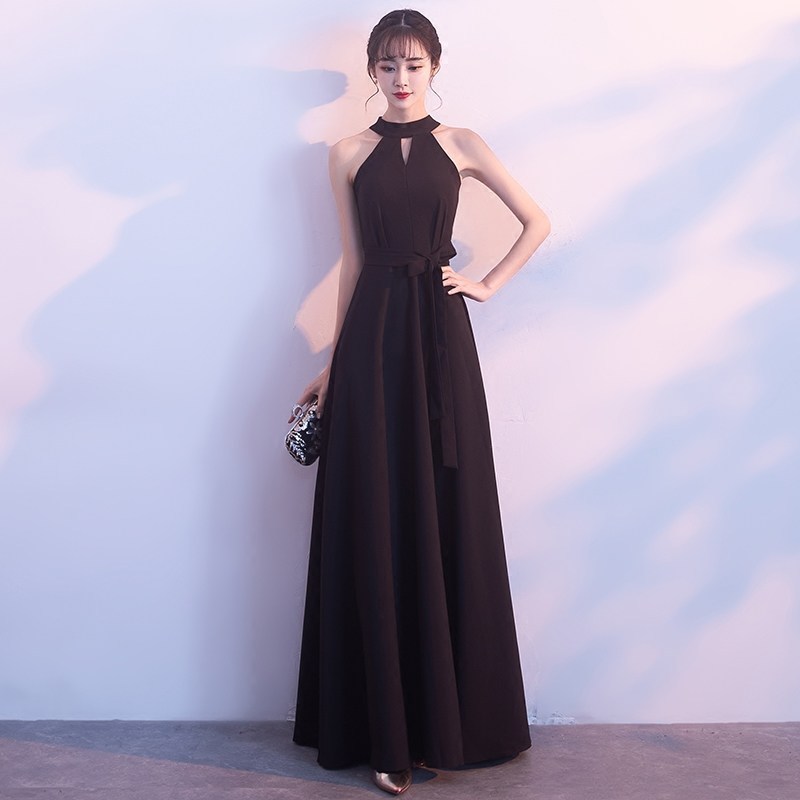

Banquet evening dress 2020 new winter fashion noble temperament show thin graduation host celebrity long dress, See chart