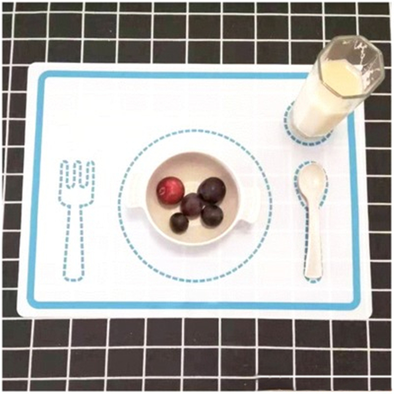 

Simple Outlines Printing Placemat Kitchen Rolling Table Mat Large Rectangle Silicone Baby Dinner Feeding Mats Flexible Bowl Pad