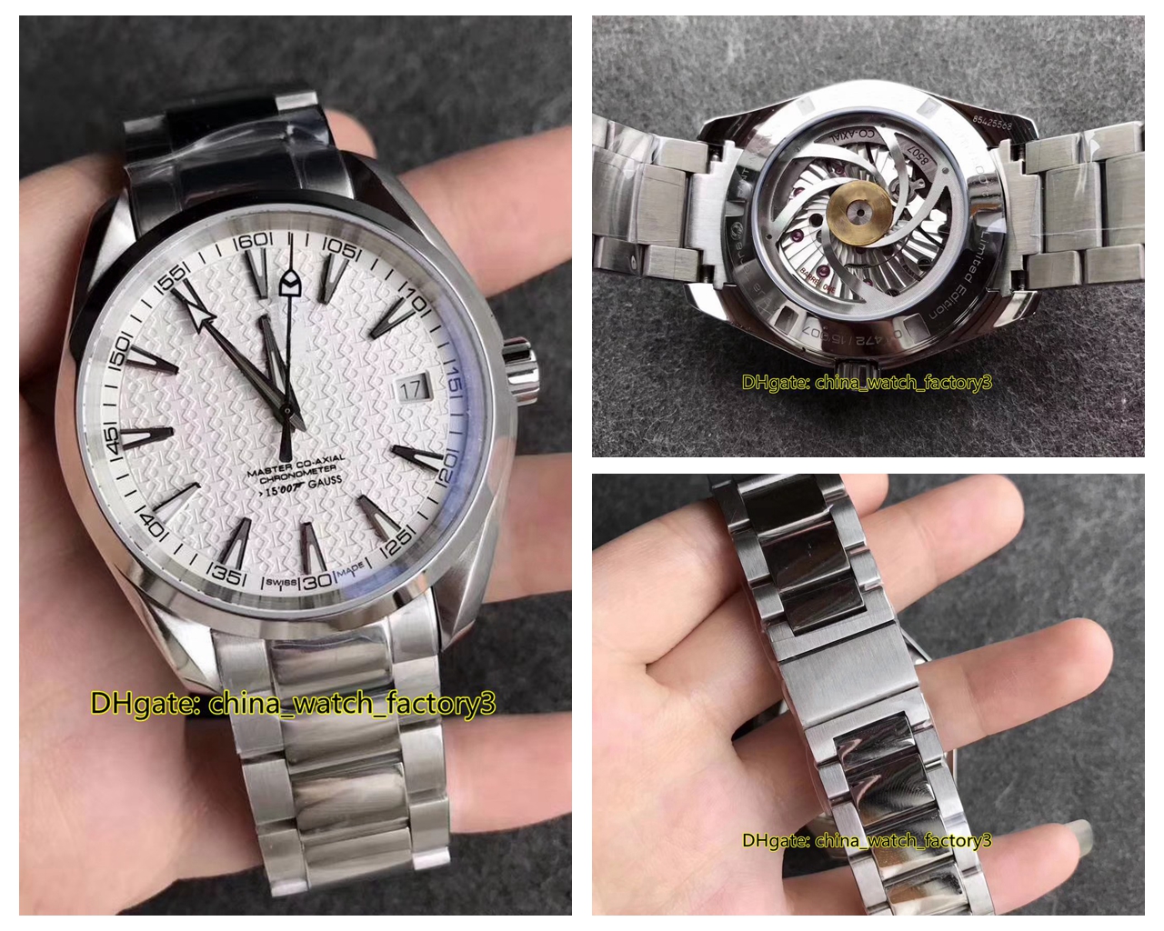 

6 Style Top Quality Watch 41.5mm Aqua Terra 150M 316 Steel Asia CAL.8500 8507 Movement Transparent Mechanical Automatic Mens Watches