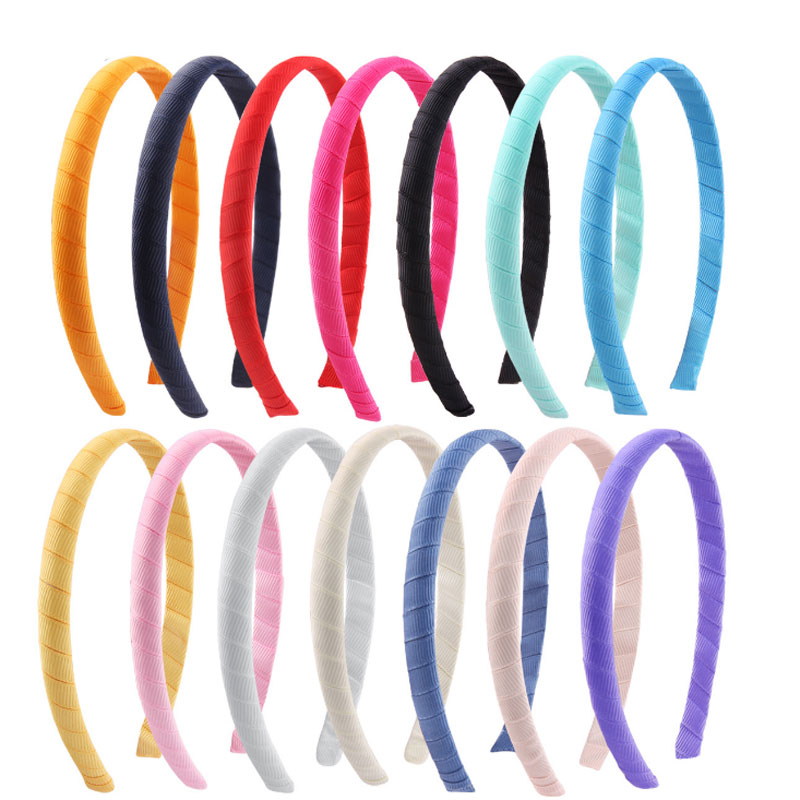 

New Handmade Wrap Hairbands For Girls Children Kids Solid color Hair Sticks DIY Headband Fashion Accessories, Mixed