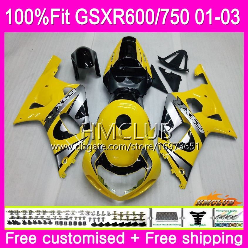 

Injection For SUZUKI GSXR 600 750 GSX-R750 GSXR600 01 02 03 4HM.81 GSX R600 GSX R750 K1 GSXR-600 GSXR750 2001 2002 2003 Fairing Light yellow, No. 19