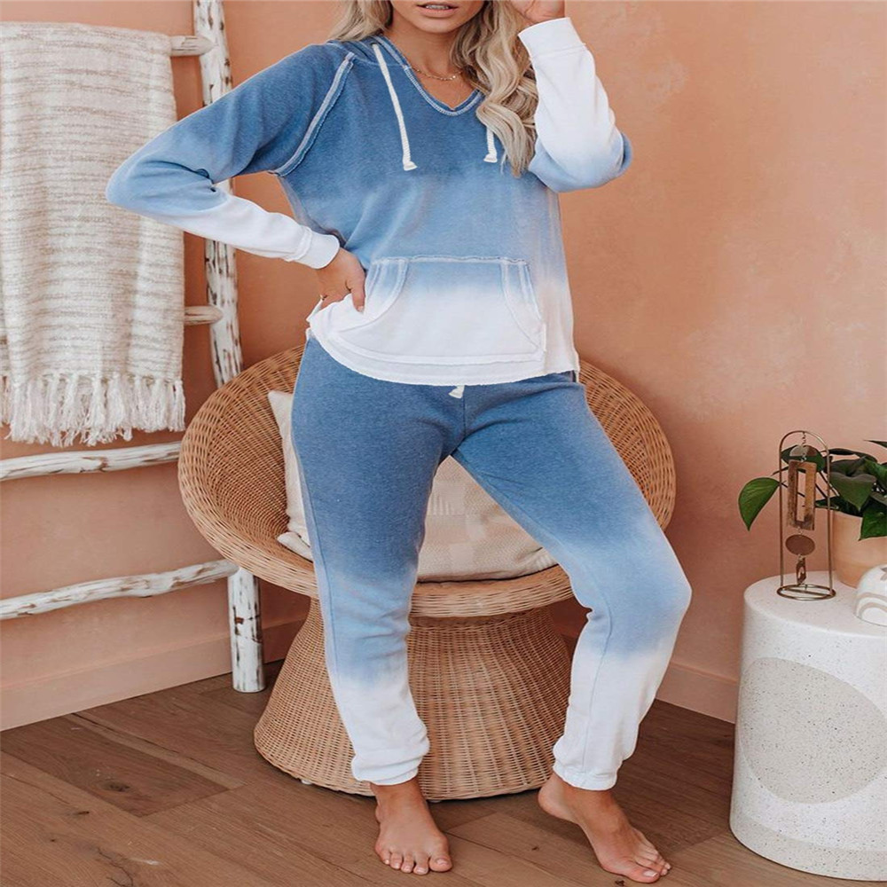 

Cozy Lady Home Clothing Suits Soft Women Sleepwear Long Sleeve Hoodies With Long Pants Comfortable Pajamas Home Wear Set Sleepwear