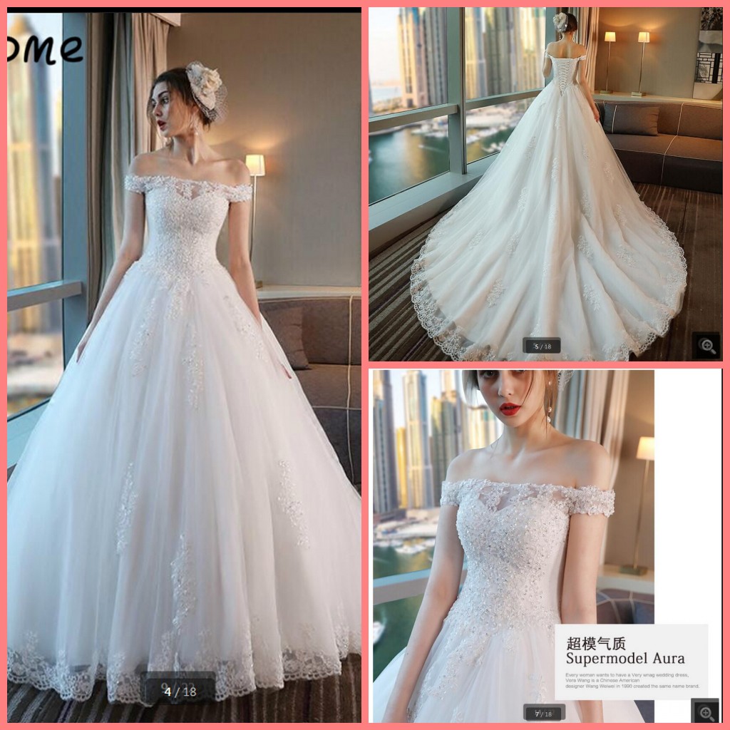 

Robe de mariage Real Pictures Ball Gown wedding dress off the shoulder short sleeve beaded stylish wedding gowns best selling 2019, Red