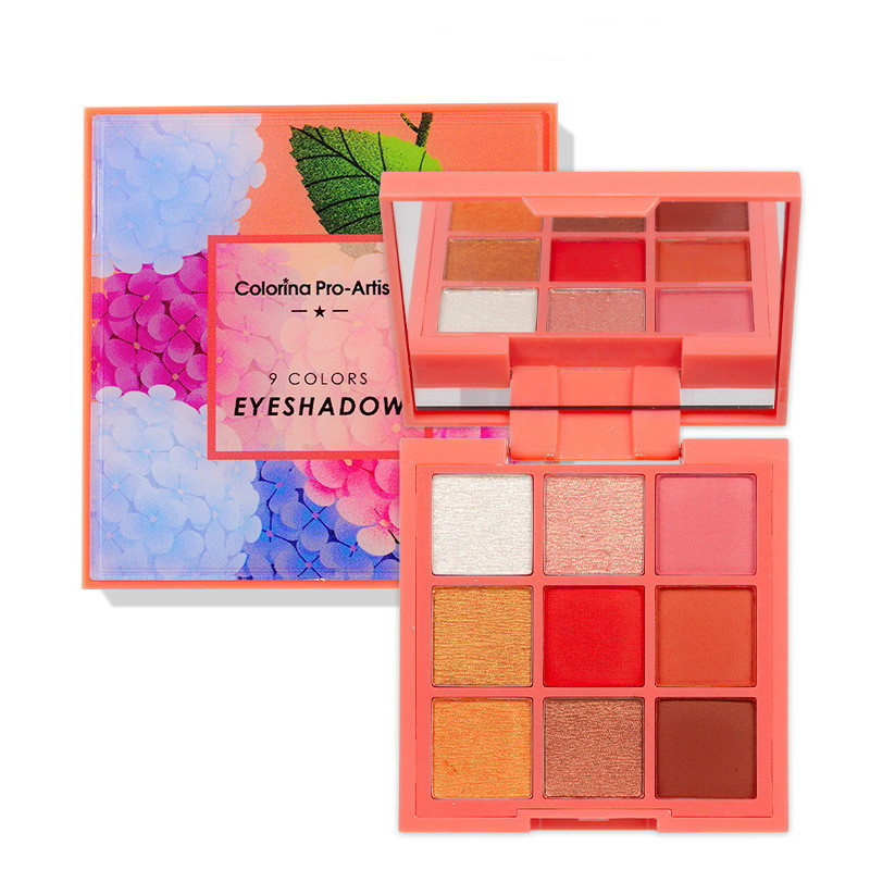 

9 Color Pink Yellow Flower Eye Shadow Glitter Powder Pigment Mashed Potatoes Matte Eyeshadow Palette Makeup Easy To Wear Natural, 02