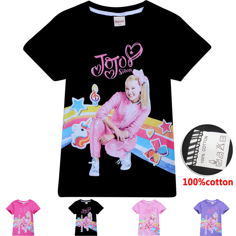

jojo siwa clothes kids T-shirts Tees 100% Cotton 4-12t Kids girls Short Sleeve T-shirt Tops 110-150cm kids designer clothes girls SS348, Mixed colors