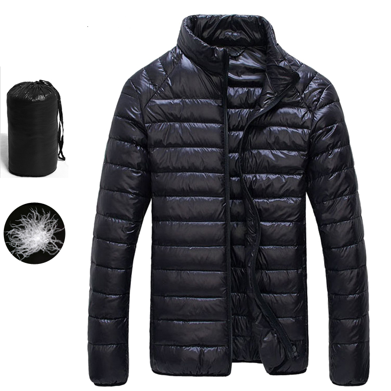XQS Mens Winter Hooded Packable Ultra Light Down Puffer Jacket Coat Outdoor Quilted Parka