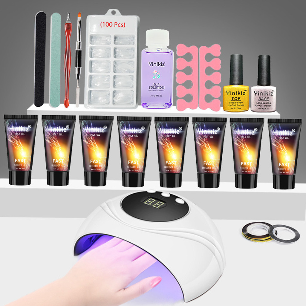 

Yinikiz 24w display Uv Lamp Nail Set Fast Extend Kit Primer Gel Top Coa