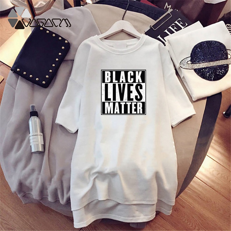 

Black Lives Matters Dress Women Summer Letter Printed Affirmative Movement Dresses Womens Casual Resist Dress, White