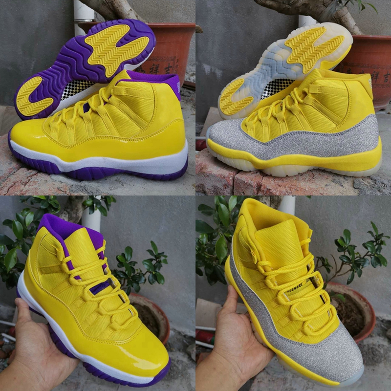 

Fashion 11 XI WMNS Metallic Silver Yellow 11s Mens Basketball Shoes White Purple Trainers Sports Sneakers Jumpman des Chaussures zapatos