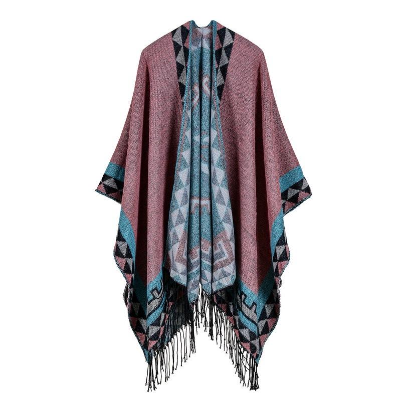 

Vintage Shawls For Women Luxury Fashion Poncho High Quality Imitation Cashmere Rhombus Style Tassels Long Scarves & Wraps Wholesale LSF013