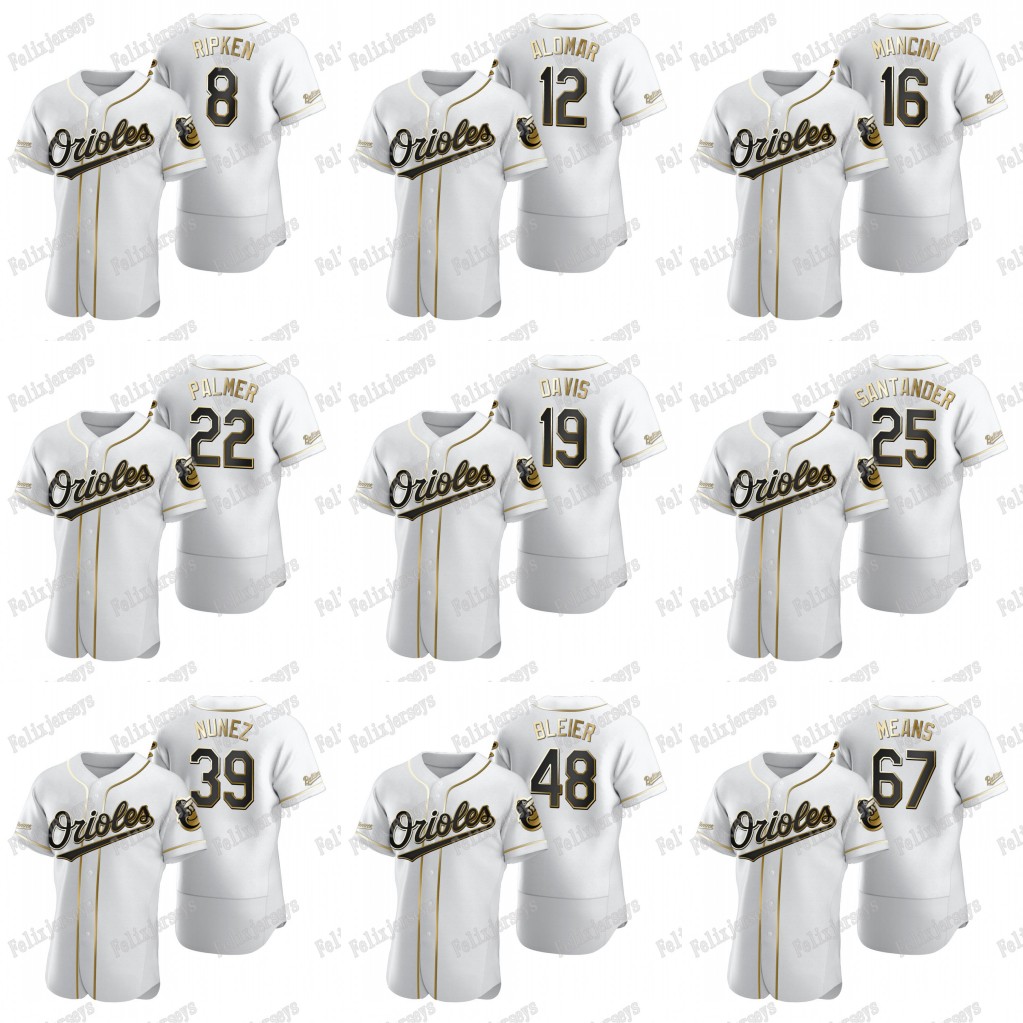 

19 Chris Davis 2020 Golden Edition 67 John Means Richard Bleier Cal Ripken Jr. 22 Jim Palmer Trey Mancini Roberto Alomar Jersey