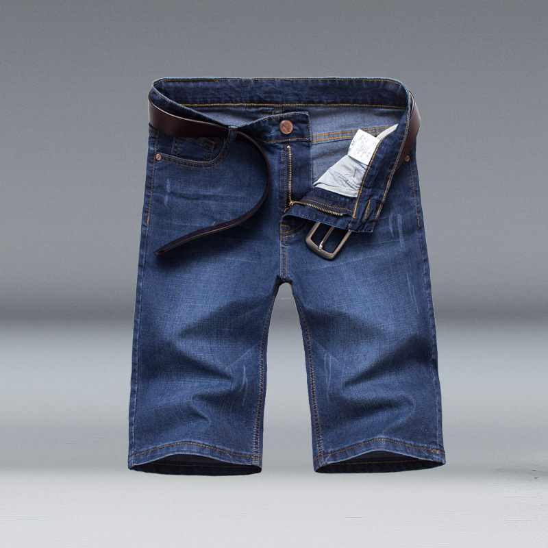 

MEN'S Wear Summer MEN'S Jeans Shorts Jeans New Style Men Slim Fit Thin Straight-Cut Elasticity Shorts, 009 dark blue
