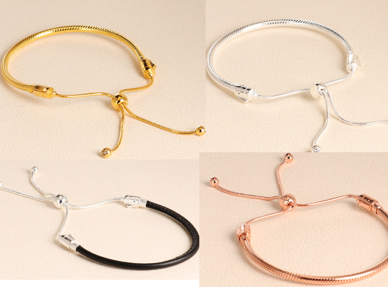 

Free Shipping Authentic 925 Sterling silver Moments Bracelet Fit European Charms Original For Women DIY Jewelry Rose Bangle