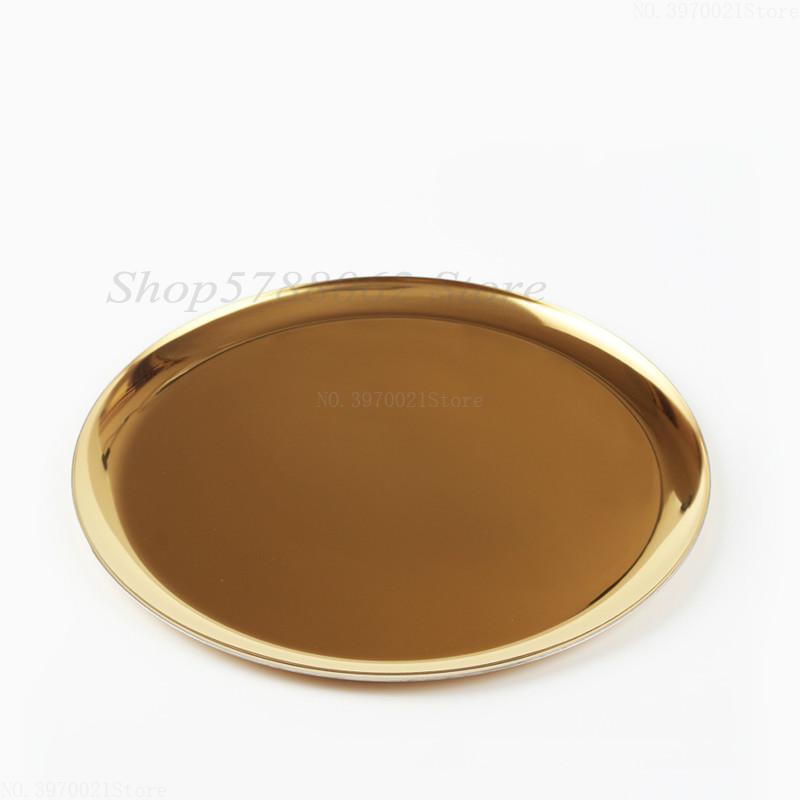 

Style Gold Storage Tray Metal Round Dish Rainbow Colors Fruit Tray Copper Decoration