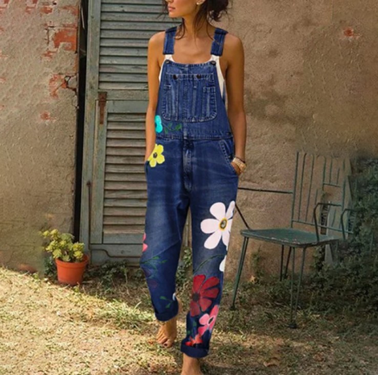 Women Autumn Spring Pants New Fashion Winter Denim Bib Pants Sexy Long Rompers Bib Jumpsuits Hot