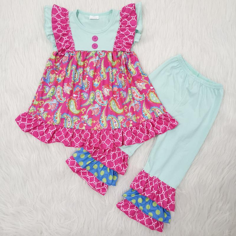 

Toddler girl clothes new style cute girl ruffle sleeveless spring set, Pink