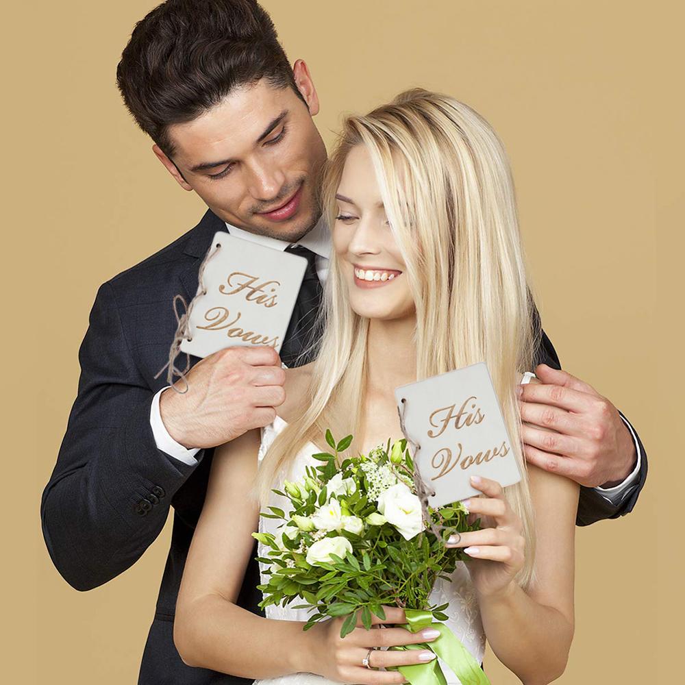 

2 PCS / Pack of Vow Book Kraft Brown Sturdy Brochure Notebook for Gift Diary Engagement Wedding