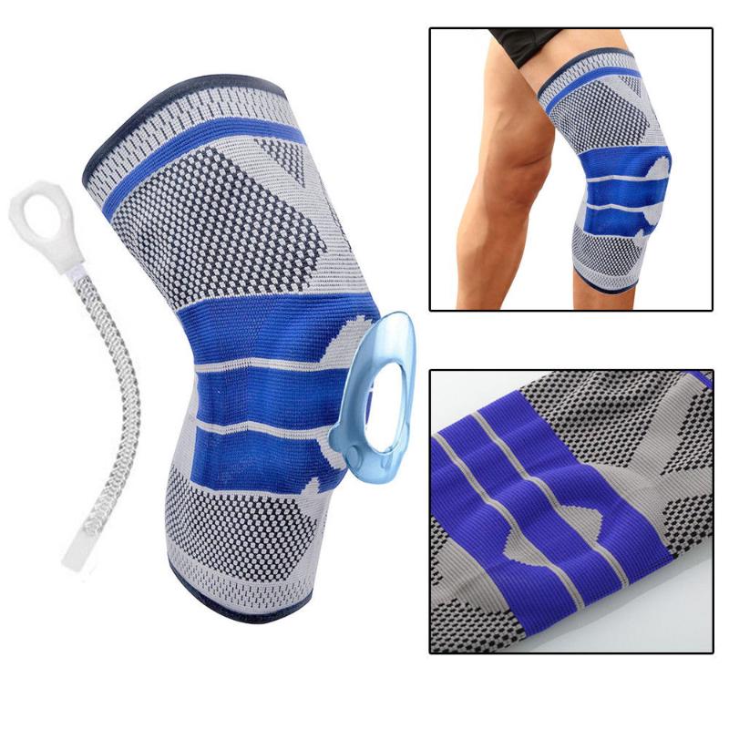 

Fitness Running Cycling Knee Support Braces Elastic Nylon Sport Compression Knee Pad Sleeve for Basketball Volleyball, 1pcs blue