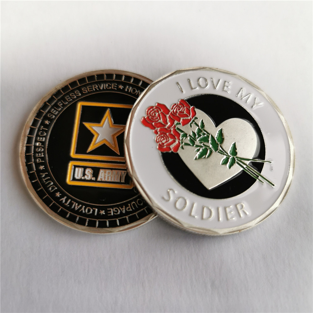 

Army I like My Soldier Gold Heart Roaring Challenge Coin US. ARMY Military Challenge Coin Military Collection Business Gift