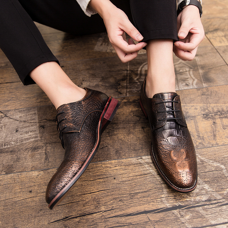

38~48 leather shoes men comfortable Stylish Gentleman's business oxford shoes for men, Red