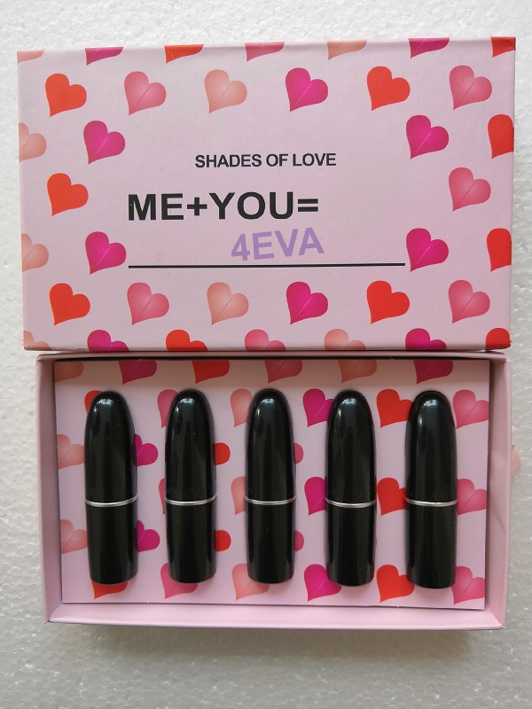 

NEW Makeup 5pcs set Matte Lipstick Shades of Love Natural Long Lasting LOVE Lips Set, Multi