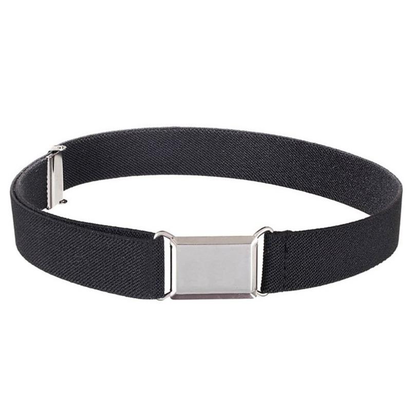 

Belts Kids Boys Girls Casual Decorative Wide Adjustable Waistband All Match Belt Solid Wear Resistant Elastic With Buckle Stretch, Black