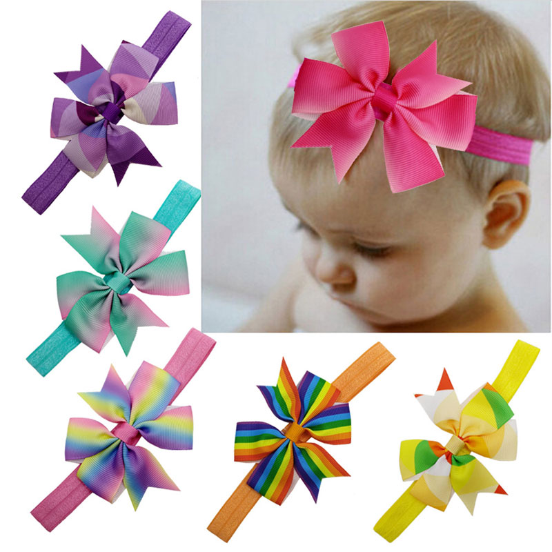

Hot sale New Colorful Bow Headbands Infant Bowknot Hair Accessories Kids Hairbands Fashion Baby Princess Headdress, Mixed