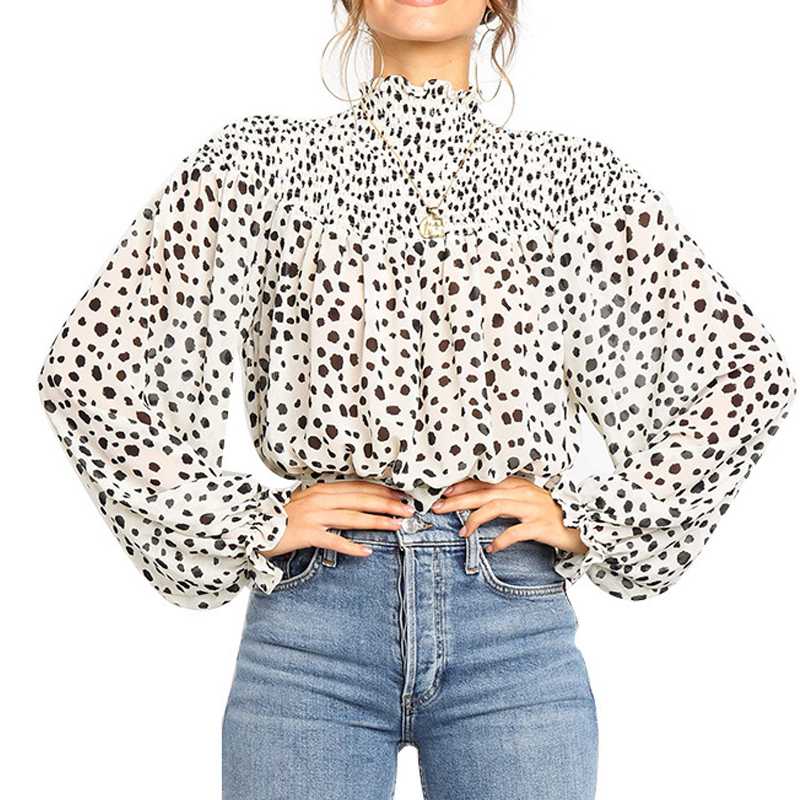 

Summer elegant Women shirt 2019 Fashion Retro White thin sunscreen shirt printed bat sleeve blouse womens tops and blouses