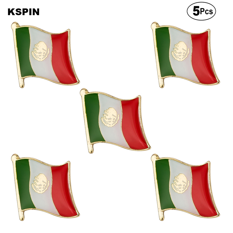 

Mexico Flag Brooches Lapel Pin Flag badge Brooch Pins Badges 5pcs a Lot